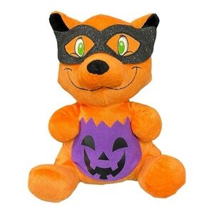 Halloween Fox Sugar Loaf Ben 2016 10” orange fox black glitter mask purple pouch